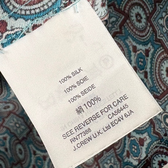 J. Crew 100% Silk Blue Ruffled Bib Collar Blouse - Picture 7 of 8